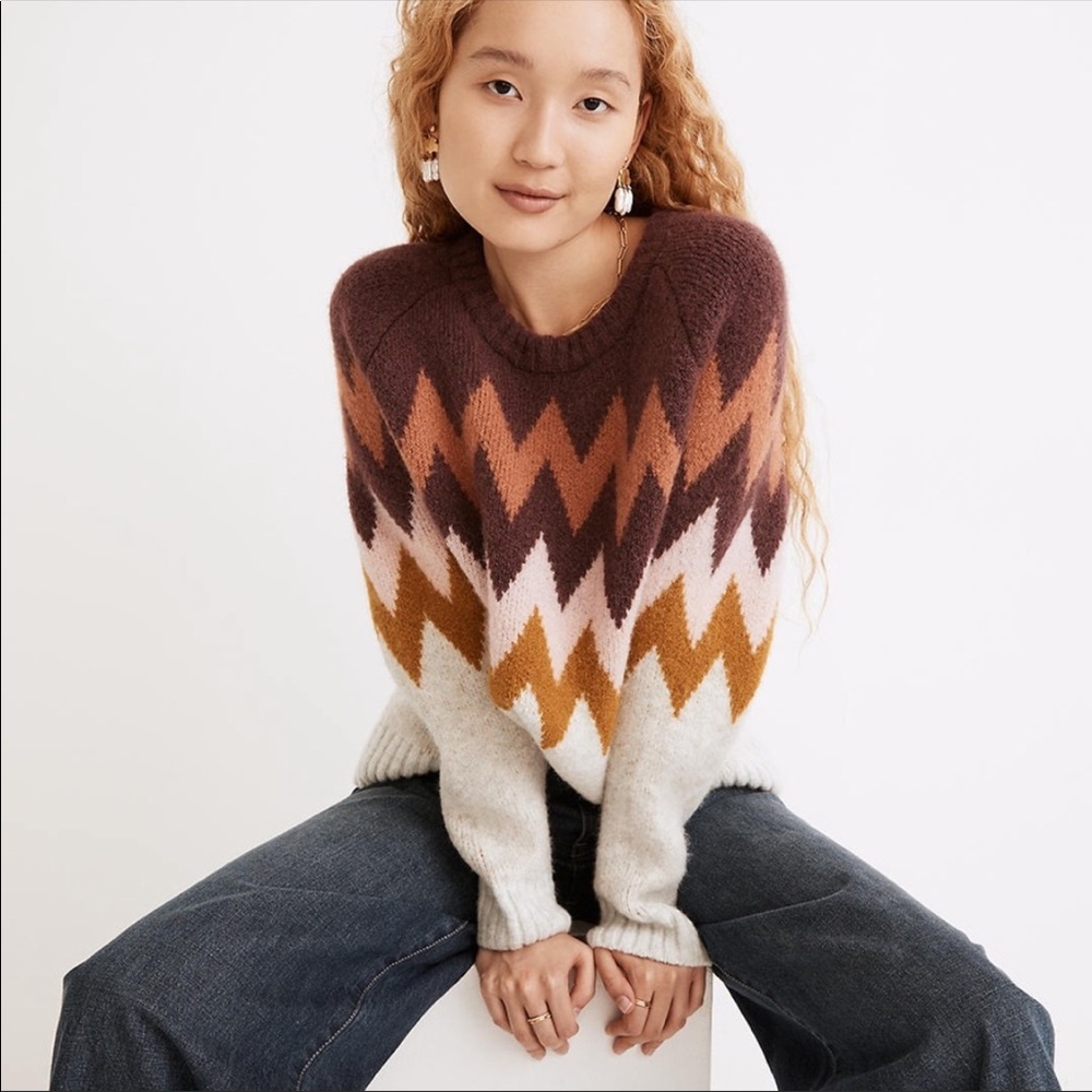 Madewell Delwood Fair Isle pullover sweater size S